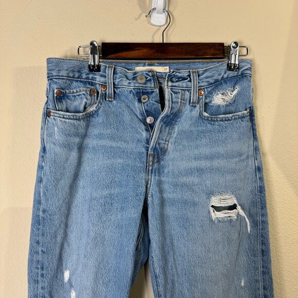 levi's capital E | wedgie icon fit distressed denim women's jeans sz 27 - Picture 2 of 11